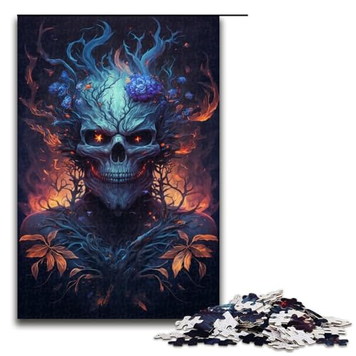 1000-teiliges Puzzle für Erwachsene, Totenkopf-Kopfhörer, Puzzle, Familienspiel zum Stressabbau, schwierige Herausforderung (Größe 50 x 75 cm) von WGLINGX