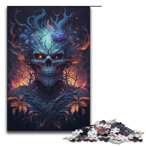1000-teiliges Puzzle für Erwachsene, Totenkopf-Kopfhörer, Puzzle für Erwachsene, Papierpuzzle, Spielzeug, Wanddekoration (Größe 38 x 26 cm) von WGLINGX