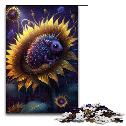 1000-teiliges Puzzle für Erwachsene, Traumstern-Sonnenblumen-Puzzle für Erwachsene, Holzpuzzle, tolle Geschenke zu Weihnachten (Größe 50 x 75 cm) von WGLINGX