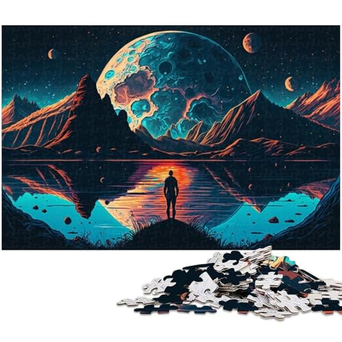 1000-teiliges Puzzle für Erwachsene, Universum, Planet, Puzzles für Holzpuzzles, Spielzeug, Denkspiel (Größe 50 x 75 cm) von WGLINGX