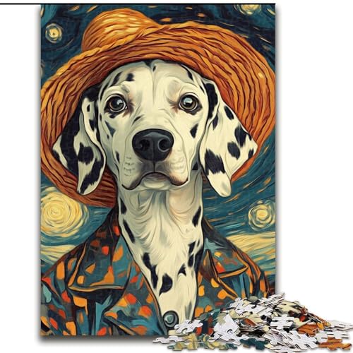 1000-teiliges Puzzle für Erwachsene, Van Gogh Dalmatiner, Holzpuzzle für Erwachsene, anspruchsvolles DIY-Denkspiel, interaktive Familienaktivität (Größe 26x38cm) von WGLINGX