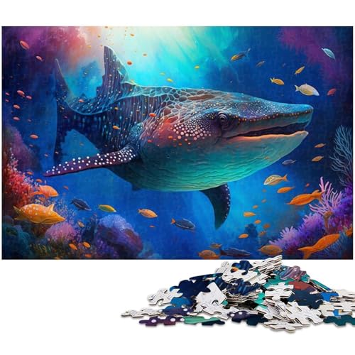1000-teiliges Puzzle für Erwachsene, Walhai-Puzzles für Holzpuzzles, Spielzeug, Denkspiel (Größe 50 x 75 cm) von WGLINGX