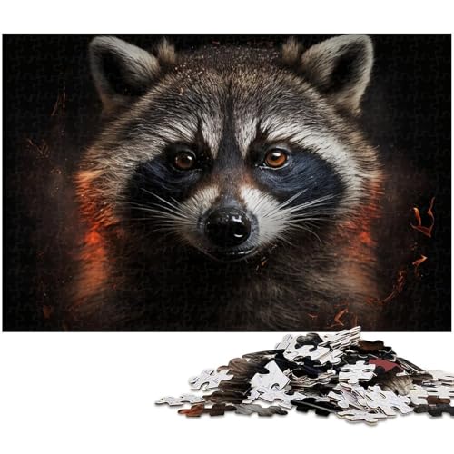 1000-teiliges Puzzle für Erwachsene, Waschbär-Puzzle – anspruchsvolles Spiel, jedes Teil ist einzigartig – anspruchsvolles, unterhaltsames Spiel für die ganze Familie (Größe 50 x 75 cm) von WGLINGX