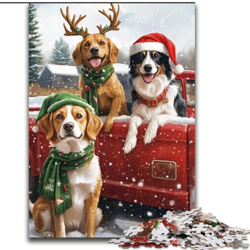 1000-teiliges Puzzle für Erwachsene, Weihnachtstier-Puzzle, 1000-teiliges Puzzle, pädagogisches und unterhaltsames Indoor-Spiel für die Heimdekoration (Größe 26x38cm) von WGLINGX
