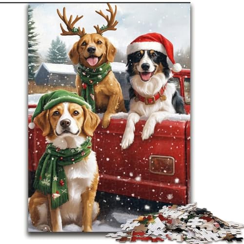 1000-teiliges Puzzle für Erwachsene, Weihnachtstier-Puzzles für Erwachsene, pädagogisches und unterhaltsames Indoor-Spiel zur Heimdekoration (Größe 50x75cm) von WGLINGX