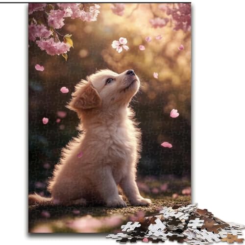 1000-teiliges Puzzle für Erwachsene, Welpen- und Schmetterlingspuzzle für 1000-teiliges Denkspiel für Teenager, Familienspieleabend (Größe 50x75cm) von WGLINGX
