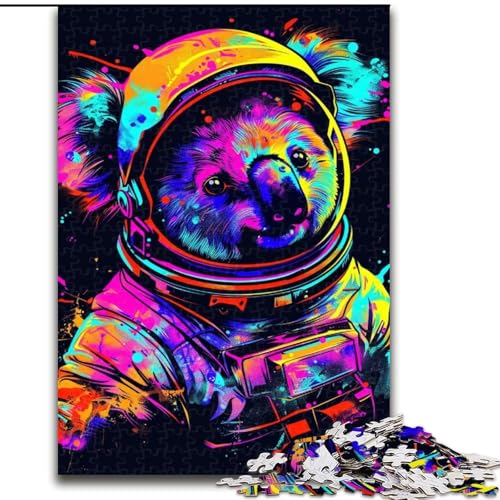 1000-teiliges Puzzle für Erwachsene, Weltraum-Astronauten-Koala, Holzpuzzle, anspruchsvolles Denkspiel für Teenager, Spaß für den Familienspieleabend (Größe 50x75cm) von WGLINGX