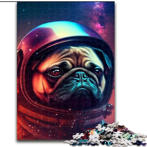 1000-teiliges Puzzle für Erwachsene, Weltraum-Mops, Holzpuzzle, Spaß für die ganze Familie, Basteln, perfekt für Geburtstage, Feiertage, Größe 50x75cm 1000-teiliges Puzzle für Erwachsene, Weltraum-Mops, Holzpuzzle, Spaß für die ganze Familie, Basteln, perfekt für Geburtstage, Feiertage, Größe 50x75cm von WGLINGX