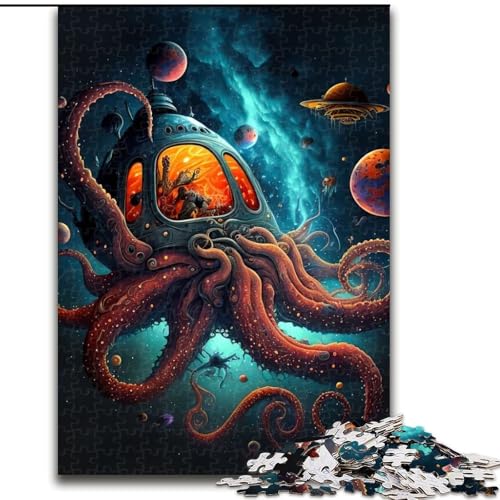 1000-teiliges Puzzle für Erwachsene, Weltraum-Tintenfische, Holzpuzzle, Weihnachten oder Geburtstage, Größe 26x38cm 1000-teiliges Puzzle für Erwachsene, Weltraum-Tintenfische, Holzpuzzle, Weihnachten oder Geburtstage, Größe 26x38cm von WGLINGX