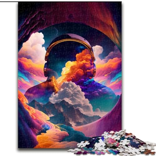 1000-teiliges Puzzle für Erwachsene, Weltraumwolken, Bunte Holzpuzzles für Erwachsene, Geschenk zu Weihnachten, Halloween, Muttertag, Neujahr, Ostern (Größe 26x38cm) von WGLINGX