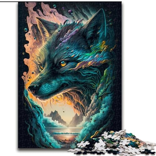 1000-teiliges Puzzle für Erwachsene, Wolf, Zauberwald, Holzpuzzle, interaktives Familienspiel, DIY-Heimdekoration, Gehirn-Herausforderung, Geschenk, Größe 26x38cm 1000-teiliges Puzzle für Erwachsene, Wolf, Zauberwald, Holzpuzzle, interaktives Familienspiel, DIY-Heimdekoration, Gehirn-Herausforderung, Geschenk, Größe 26x38cm von WGLINGX