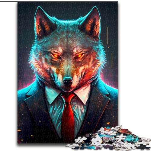 1000-teiliges Puzzle für Erwachsene, Wolf-CEO im Anzug, Holzpuzzle, interaktives Familienspiel, DIY-Heimdekoration, Gehirn-Herausforderung, Geschenk, Größe 26x38cm 1000-teiliges Puzzle für Erwachsene, Wolf-CEO im Anzug, Holzpuzzle, interaktives Familienspiel, DIY-Heimdekoration, Gehirn-Herausforderung, Geschenk, Größe 26x38cm von WGLINGX