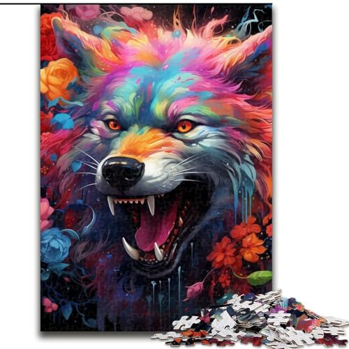 1000-teiliges Puzzle für Erwachsene, Wolf-Puzzles für 1000 Teile, anspruchsvolles DIY-Denkspiel, interaktive Familienaktivität (Größe 26x38cm) von WGLINGX