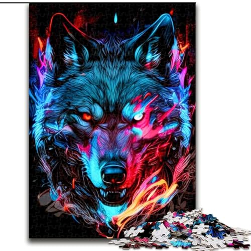 1000-teiliges Puzzle für Erwachsene, Wolf-Puzzles für Erwachsene, 1000 Teile, Lernspielzeug, Größe 26x38cm von WGLINGX