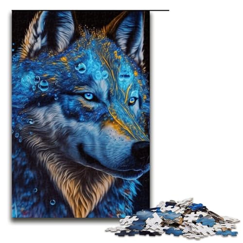 1000-teiliges Puzzle für Erwachsene, Wolf-Puzzles für Erwachsene, Holzpuzzle, tolle Geschenke zu Weihnachten (Größe 50 x 75 cm) von WGLINGX