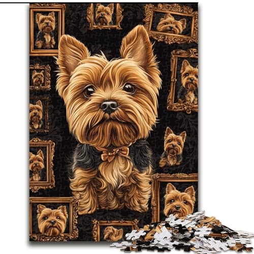 1000-teiliges Puzzle für Erwachsene, Yorkshire-Terrier-Collage, Puzzle 1000 Teile für Erwachsene, anspruchsvolles Denkspiel für Teenager und Familien (Größe 26x38cm) von WGLINGX