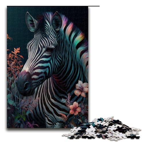 1000-teiliges Puzzle für Erwachsene, Zebra-Puzzle, Lernpuzzle, Familienspiel, perfekte Dekoration (Größe 50 x 75 cm) von WGLINGX