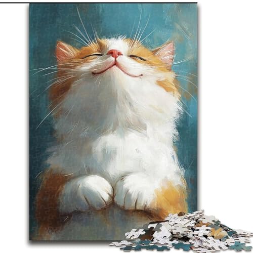 1000-teiliges Puzzle für Erwachsene, abstrakte Katze, 1000-teiliges Puzzle, anspruchsvolles DIY-Denkspiel, interaktive Familienaktivität (Größe 26x38cm) von WGLINGX