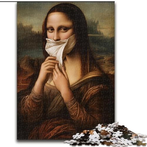 1000-teiliges Puzzle für Erwachsene, abstrakte Mona Lisa-Puzzles für Erwachsene, pädagogisches und unterhaltsames Indoor-Spiel zur Heimdekoration (Größe 26x38cm) von WGLINGX