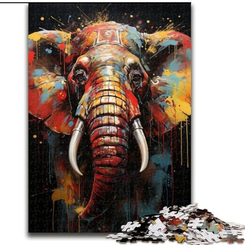 1000-teiliges Puzzle für Erwachsene, afrikanischer Elefant, Holzpuzzle, anspruchsvolles Denkspiel für Teenager, Spaß für den Spieleabend mit der Familie (Größe 26x38cm) von WGLINGX