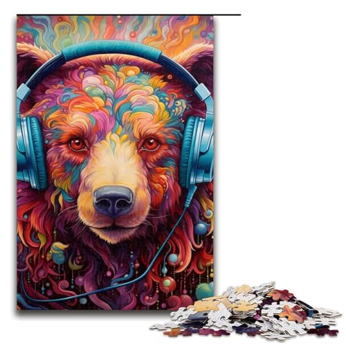 1000-teiliges Puzzle für Erwachsene, bunter Braunbär, Puzzle für Erwachsene, schwieriges und anspruchsvolles Holzpuzzle, 50 x 75 cm 1000-teiliges Puzzle für Erwachsene, bunter Braunbär, Puzzle für Erwachsene, schwieriges und anspruchsvolles Holzpuzzle, 50 x 75 cm von WGLINGX