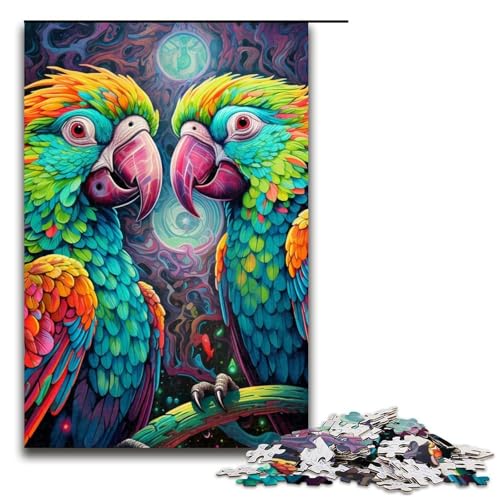 1000-teiliges Puzzle für Erwachsene, bunter Papagei, anspruchsvolles Spielspielzeug, perfekte Dekoration (Größe 50 x 75 cm) von WGLINGX