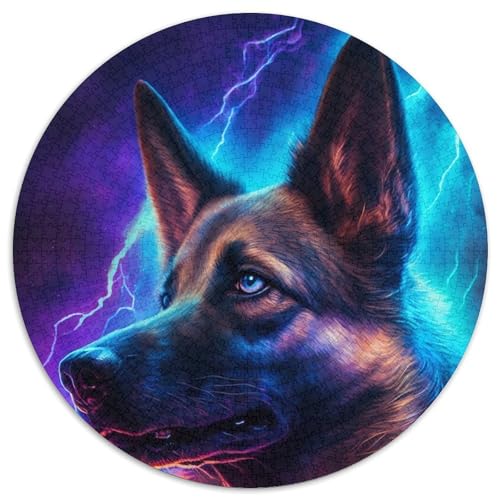 1000-teiliges Puzzle für Erwachsene, bunter Schäferhund, anspruchsvolles Denkspiel für Teenager, unterhaltsames interaktives Spiel für die ganze Familie, 1000 Teile (67,5x67,5cm) von WGLINGX