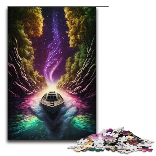 1000-teiliges Puzzle für Erwachsene, buntes Bootspuzzle als Geschenk, 50 x 75 cm von WGLINGX