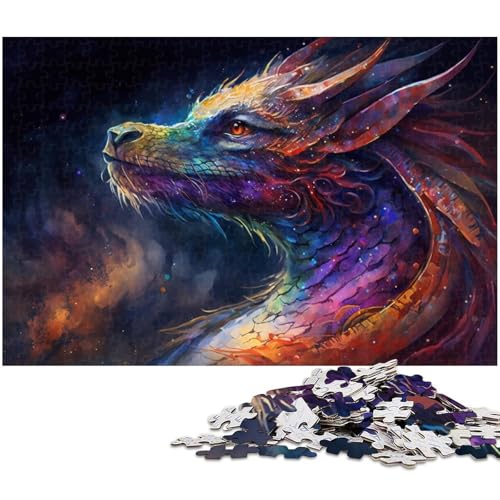 1000-teiliges Puzzle für Erwachsene, buntes Drachen-Puzzle für Lernspiele, Herausforderungen, Spielzeug, Kunstwerk, Geschenk (Größe 50 x 75 cm) von WGLINGX
