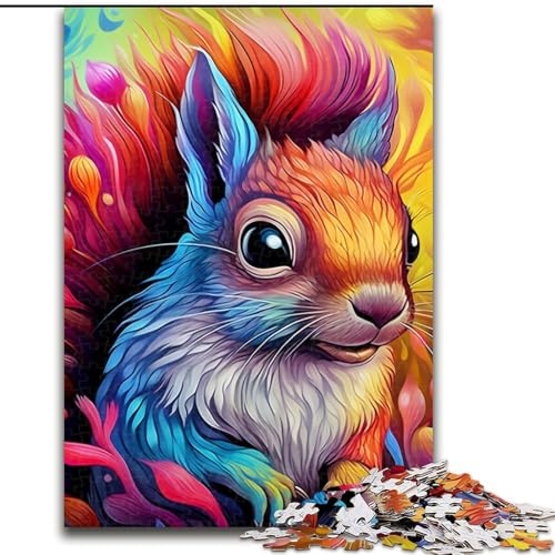 1000-teiliges Puzzle für Erwachsene, buntes Eichhörnchen-Puzzle für Erwachsene, für Jugendliche ab 14 Jahren, Heimdekoration (Größe 26x38cm) von WGLINGX
