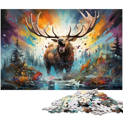 1000-teiliges Puzzle für Erwachsene, buntes Elch-Mal-Quizspiel, geeignet als Schreibtisch-Dekoration, Größe 50 x 75 cm 1000-teiliges Puzzle für Erwachsene, buntes Elch-Mal-Quizspiel, geeignet als Schreibtisch-Dekoration, Größe 50 x 75 cm von WGLINGX