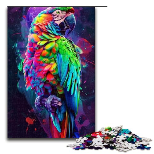 1000-teiliges Puzzle für Erwachsene, buntes Papageien-Puzzle, Lernspiel für Geburtstag, Weihnachten (Größe 50 x 75 cm) von WGLINGX