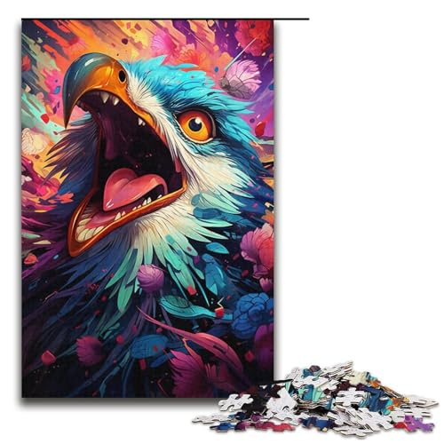 1000-teiliges Puzzle für Erwachsene, buntes Papageien-Puzzle zum Malen, ganze Familie (Größe 38 x 26 cm) von WGLINGX