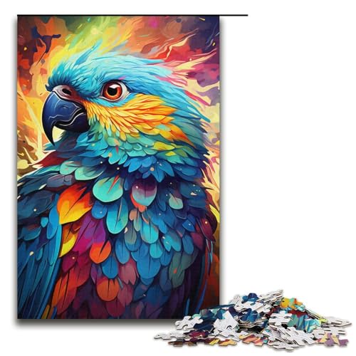 1000-teiliges Puzzle für Erwachsene, buntes Papageien-Puzzle zum Malen, ganze Familie (Größe 38 x 26 cm) von WGLINGX