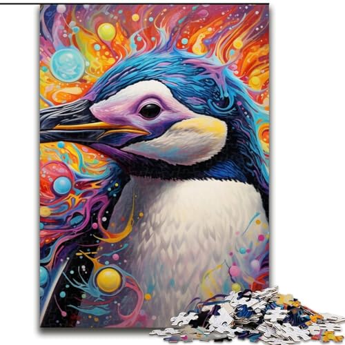 1000-teiliges Puzzle für Erwachsene, buntes Pinguin-Puzzle, 1000 Teile für Erwachsene, Familienaktivitätsspiel für Teenager, DIY-Heimdekoration, Denksportaufgabe, Geschenk (Größe 26x38cm) von WGLINGX
