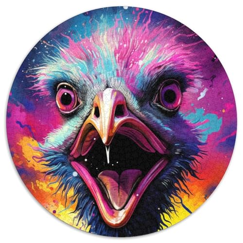 1000-teiliges Puzzle für Erwachsene, buntes Straußen-Puzzle, anspruchsvolles Denkspiel für Teenager, unterhaltsames interaktives Spiel für die ganze Familie, 1000 Teile (67,5x67,5cm) von WGLINGX
