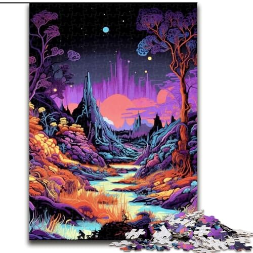 1000-teiliges Puzzle für Erwachsene, dunkler Wald, Holzpuzzle für Erwachsene, anspruchsvolles Denkspiel für Teenager, perfekt als Heimdekoration oder Geschenk (Größe 50x75cm) von WGLINGX