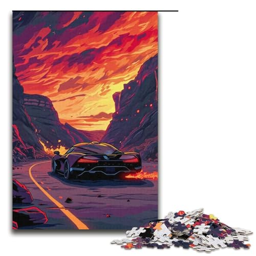 1000-teiliges Puzzle für Erwachsene, farbenfrohe Klassische Sportwagen, anspruchsvolles, schwieriges Puzzle, tolle Geschenke und Spielzeuge (Größe 38 x 26 cm) von WGLINGX