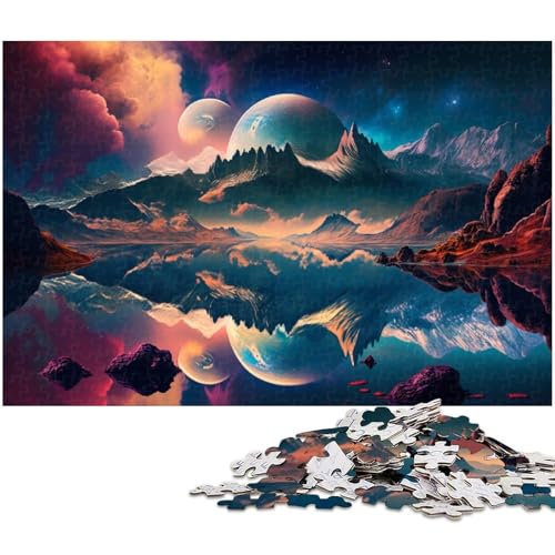 1000-teiliges Puzzle für Erwachsene, farbenfrohe Planetenlandschaft, Puzzles für Holzpuzzles, Spielzeug, Denkspiel (Größe 50 x 75 cm) von WGLINGX