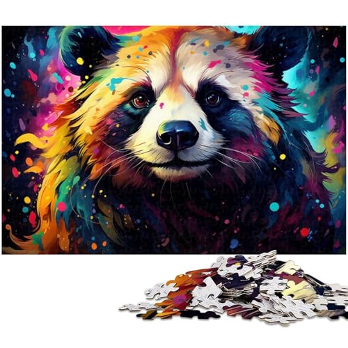 1000-teiliges Puzzle für Erwachsene, farbenfrohes, psychedelisches, süßes kleines Panda-Puzzle als Geschenk (Größe 50 x 75 cm) von WGLINGX
