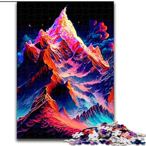 1000-teiliges Puzzle für Erwachsene, farbenfrohes Berg-Puzzle, 1000 Teile, anspruchsvolles Denkspiel für Teenager, perfekt als Heimdekoration oder Geschenk, Größe 50x75cm von WGLINGX