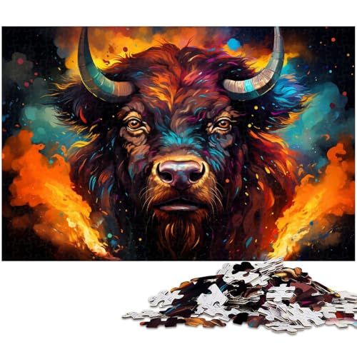 1000-teiliges Puzzle für Erwachsene, farbenfrohes Fantasy-Yak-Puzzlespiel, geeignet für Jugendliche ab 14 Jahren, Größe 50 x 75 cm von WGLINGX