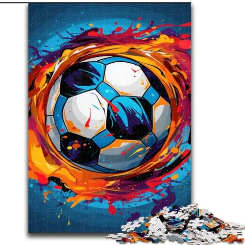1000-teiliges Puzzle für Erwachsene, farbenfrohes Fußball-Holzpuzzle, lehrreiches und unterhaltsames Indoor-Spiel für die Heimdekoration (Größe 38x26cm) von WGLINGX