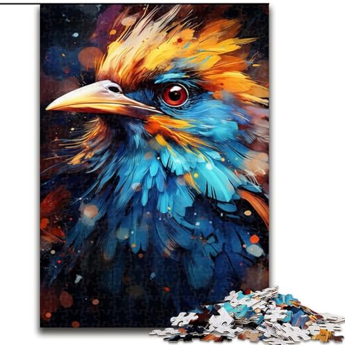1000-teiliges Puzzle für Erwachsene, farbenfrohes Gemälde „Spatz“, Holzpuzzle für Erwachsene, anspruchsvolles DIY-Denkspiel, interaktive Familienaktivität (Größe 26x38cm) von WGLINGX