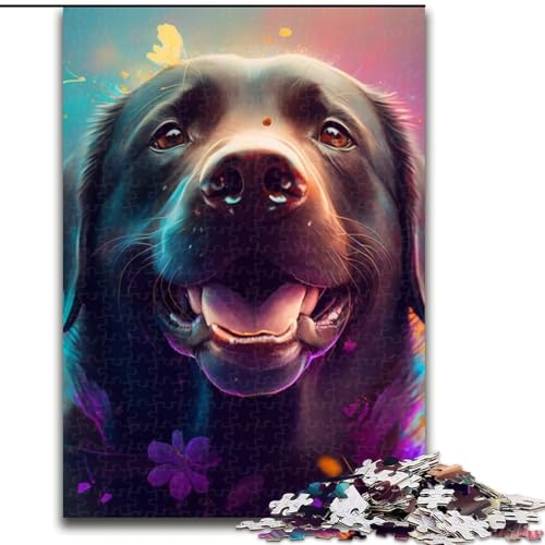 1000-teiliges Puzzle für Erwachsene, farbenfrohes Kunst-Labrador-Puzzle für Erwachsene, 1000 Teile für Jugendliche, Lernspiele, Geschenke (Größe 26x38cm) von WGLINGX