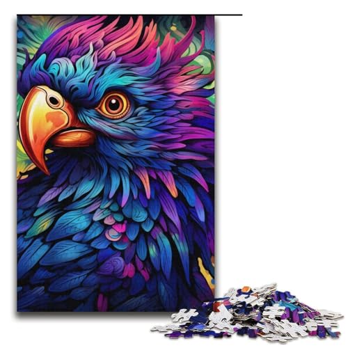 1000-teiliges Puzzle für Erwachsene, farbenfrohes Papageien-Puzzle für Erwachsene, schwieriges und anspruchsvolles Papppuzzle, 38,1 x 26,9 cm von WGLINGX
