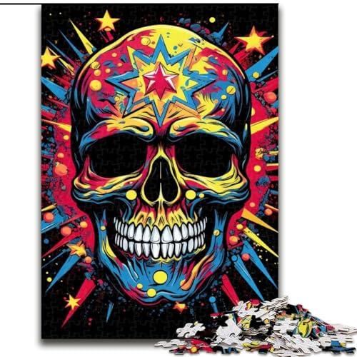 1000-teiliges Puzzle für Erwachsene, farbenfrohes Totenkopf-Puzzle, 1000 Teile für Erwachsene, Lernspielzeug (Größe 50x75cm) von WGLINGX