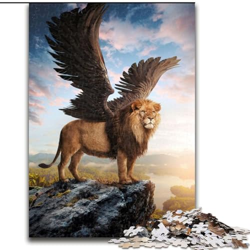 1000-teiliges Puzzle für Erwachsene, geflügelter Löwe, 1000 Teile, anspruchsvolles Denkspiel für Teenager, perfekt als Heimdekoration oder Geschenk, Größe 50x75cm von WGLINGX