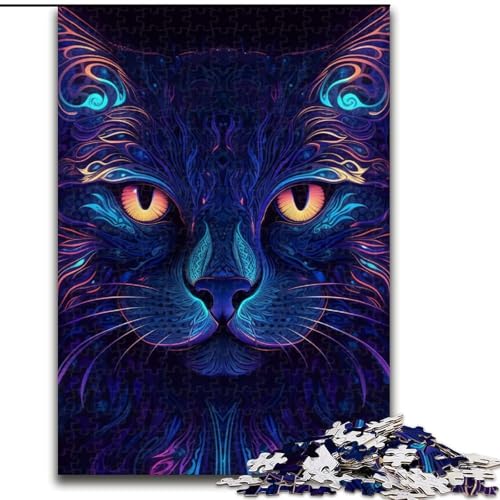 1000-teiliges Puzzle für Erwachsene, geheimnisvolle Katze, Puzzle für Erwachsene, 1000 Teile, pädagogisches Spielzeug, Größe 50x75cm 1000-teiliges Puzzle für Erwachsene, geheimnisvolle Katze, Puzzle für Erwachsene, 1000 Teile, pädagogisches Spielzeug, Größe 50x75cm von WGLINGX