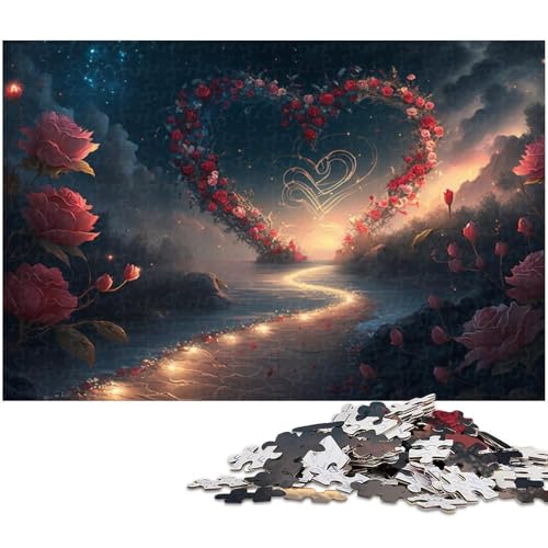 1000-teiliges Puzzle für Erwachsene, herzförmiges Meerespuzzle – anspruchsvolles Spiel, jedes Teil ist einzigartig – anspruchsvolles, unterhaltsames Spiel für die ganze Familie (Größe 38 x 26 cm) von WGLINGX